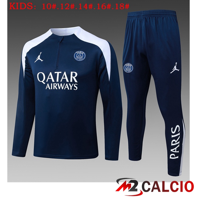 Maglie Calcio Personalizzate,Tute Calcio Squadre,Maglia Nazionale Italiana Calcio | Insieme Tuta Calcio Jordan Paris Bambino Blu Reale 2025/2026