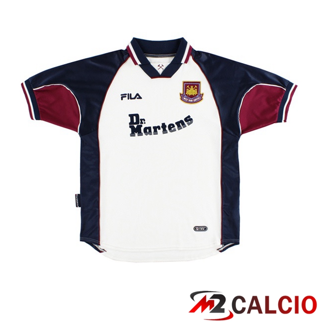 Maglie Calcio Personalizzate,Tute Calcio Squadre,Maglia Nazionale Italiana Calcio | Maglie Calcio West Ham United Retro Seconda Bianco Nero 1999-2001