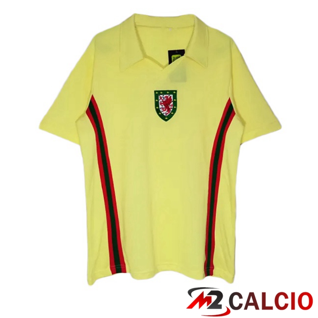 Maglie Calcio Personalizzate,Tute Calcio Squadre,Maglia Nazionale Italiana Calcio | Maglie Calcio Galles Retro Seconda Giallo 1976-1979