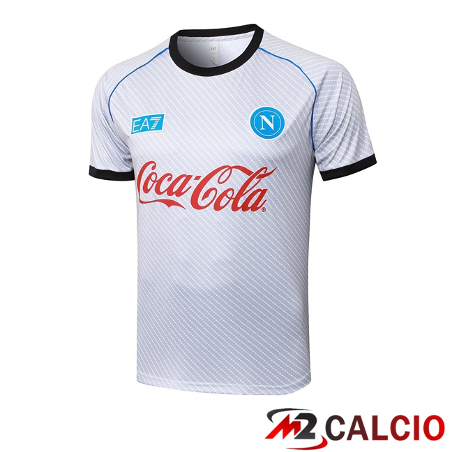 Maglie Calcio Personalizzate,Tute Calcio Squadre,Maglia Nazionale Italiana Calcio | T Shirt Allenamento SSC Napoli Bianco 2025/2026