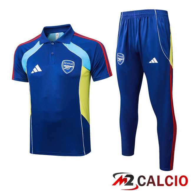 Maglie Calcio Personalizzate,Tute Calcio Squadre,Maglia Nazionale Italiana Calcio | Insieme Polo Arsenal + Pantaloni Blu 2025/2026