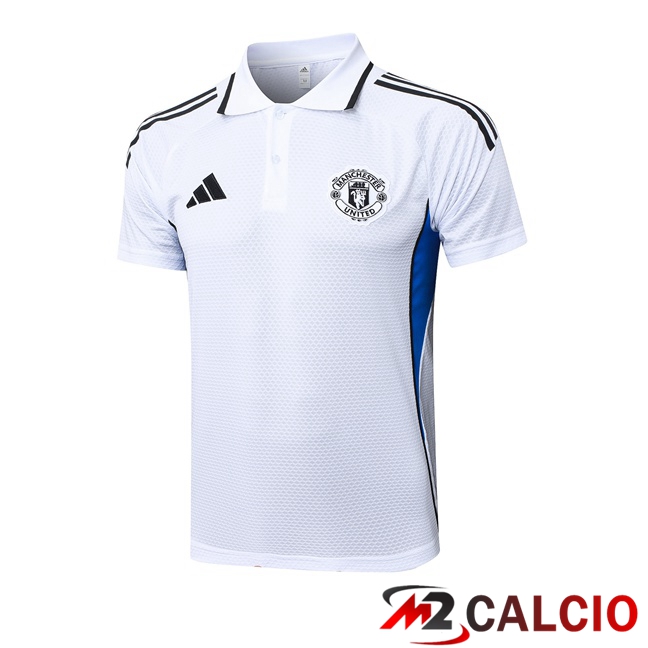 Maglie Calcio Personalizzate,Tute Calcio Squadre,Maglia Nazionale Italiana Calcio | Maglia Polo Manchester United Bianco 2025/2026