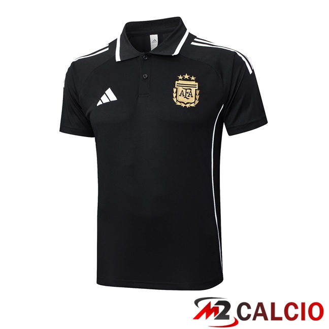 Maglie Calcio Personalizzate,Tute Calcio Squadre,Maglia Nazionale Italiana Calcio | Maglia Polo Argentina Nero 2025/2026