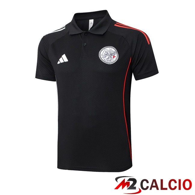 Maglie Calcio Personalizzate,Tute Calcio Squadre,Maglia Nazionale Italiana Calcio | Maglia Polo AFC Ajax Nero 2025/2026