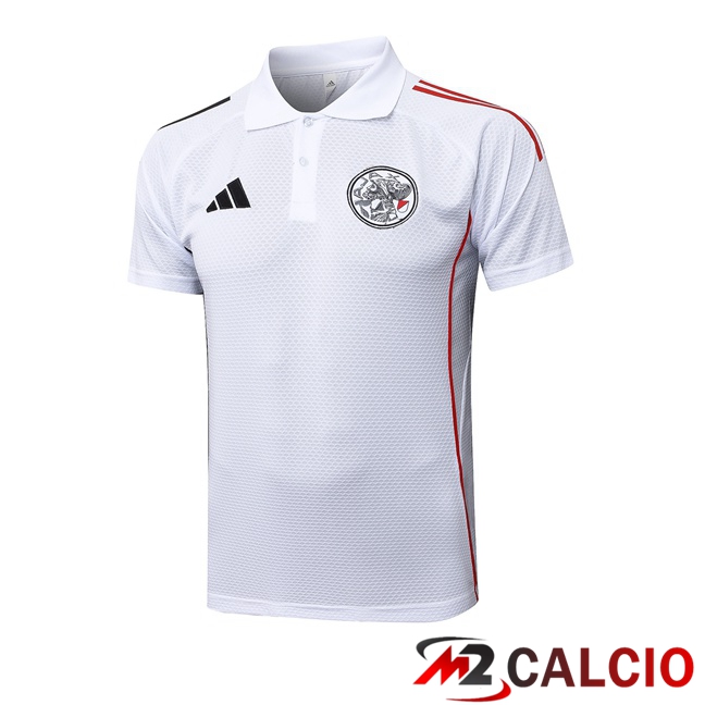 Maglie Calcio Personalizzate,Tute Calcio Squadre,Maglia Nazionale Italiana Calcio | Maglia Polo AFC Ajax Bianco 2025/2026