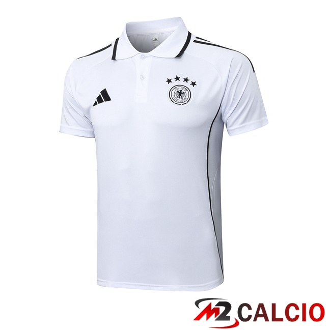 Maglie Calcio Personalizzate,Tute Calcio Squadre,Maglia Nazionale Italiana Calcio | Maglia Polo Germania Bianco 2025/2026