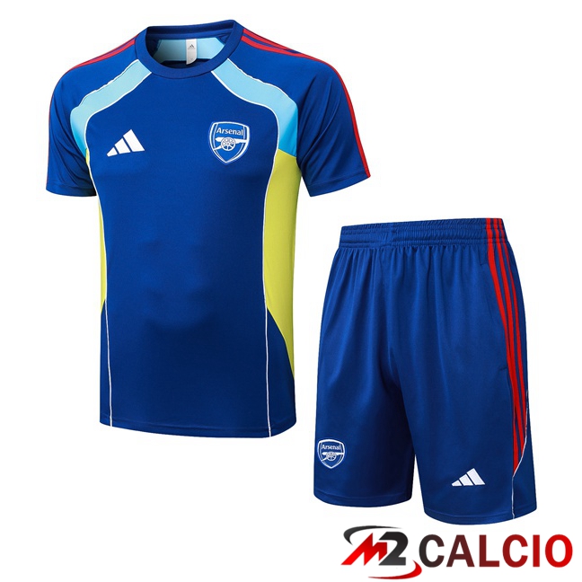 Maglie Calcio Personalizzate,Tute Calcio Squadre,Maglia Nazionale Italiana Calcio | Insieme T Shirt Allenamento Arsenal + Pantaloncini Blu 2025/2026