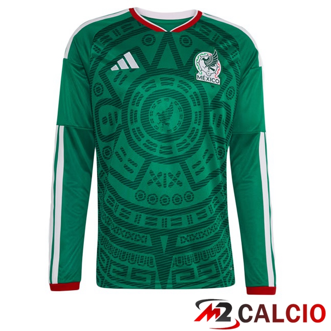 Maglie Calcio Personalizzate,Tute Calcio Squadre,Maglia Nazionale Italiana Calcio | Maglie Calcio Messico Prima Manica Lunga Verde 2026/2027