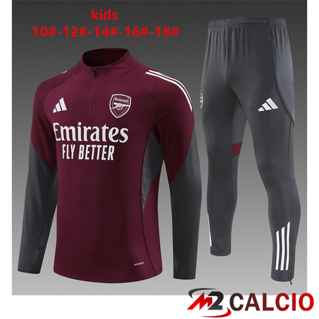 Maglie Calcio Personalizzate,Tute Calcio Squadre,Maglia Nazionale Italiana Calcio | Insieme Tuta Calcio Arsenal Bambino Marrone 2025/2026