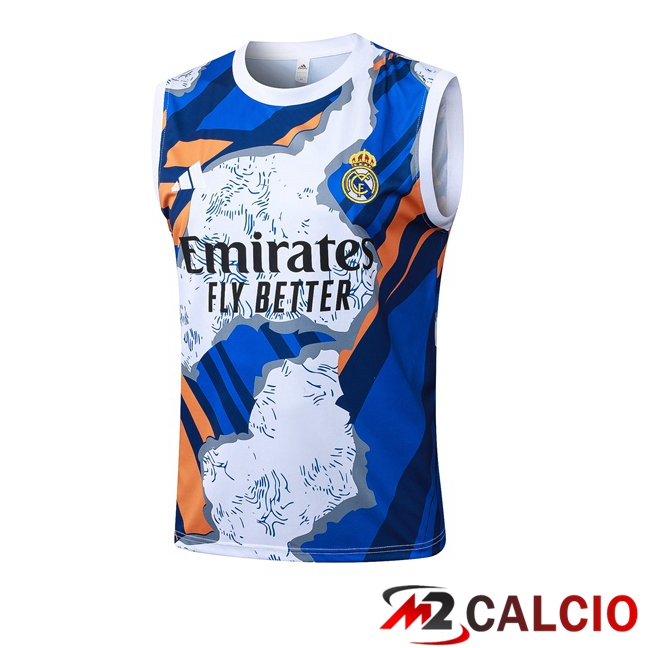 Maglie Calcio Personalizzate,Tute Calcio Squadre,Maglia Nazionale Italiana Calcio | Canotta Allenamento Real Madrid Blu Bianco 2025/2026