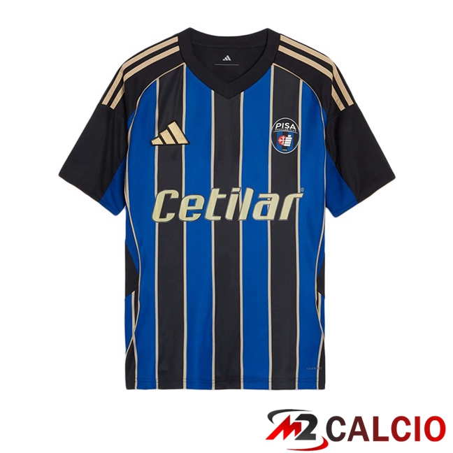 Maglie Calcio Personalizzate,Tute Calcio Squadre,Maglia Nazionale Italiana Calcio | Maglie Calcio Pisa FC Prima Blu Nero 2025/2026