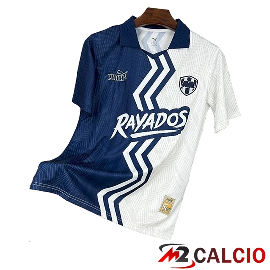 Maglie Calcio Personalizzate,Tute Calcio Squadre,Maglia Nazionale Italiana Calcio | Maglie Calcio Monterrey Edizione Speciale Bianco/Blu 2025/2026