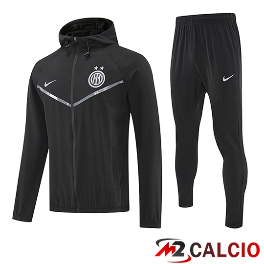 Maglie Calcio Personalizzate,Tute Calcio Squadre,Maglia Nazionale Italiana Calcio | Insieme Giacca Con Cappuccio Tuta Giacca A Vento Inter Milan Nero 2025/2026