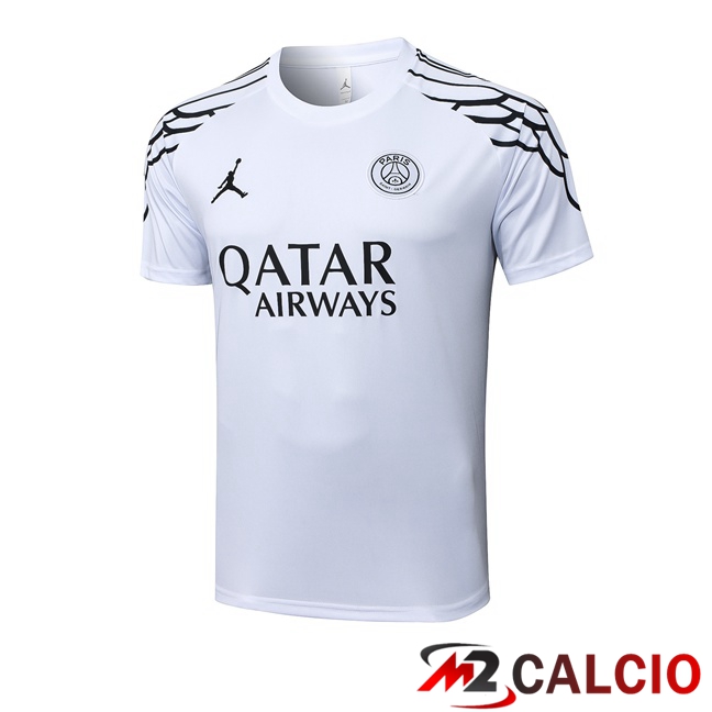 Maglie Calcio Personalizzate,Tute Calcio Squadre,Maglia Nazionale Italiana Calcio | T Shirt Allenamento Jordan Paris PSG Bianco 2025/2026