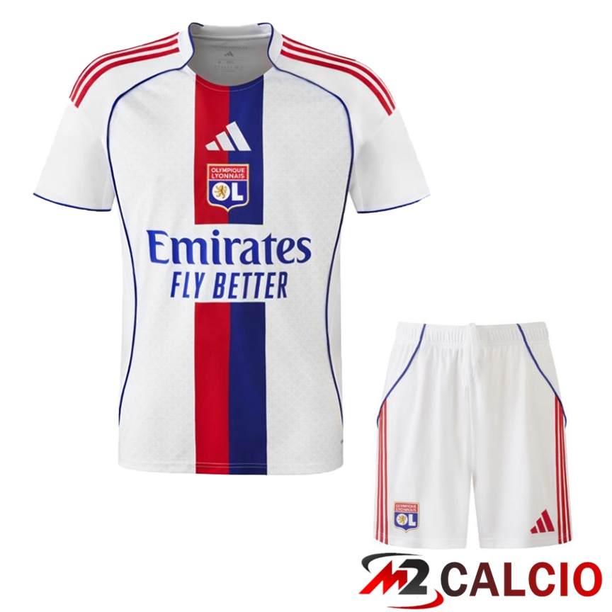 Maglie Calcio Personalizzate,Tute Calcio Squadre,Maglia Nazionale Italiana Calcio | Insieme Maglie Calcio Lione OL Prima + Pantaloncini 2025/2026