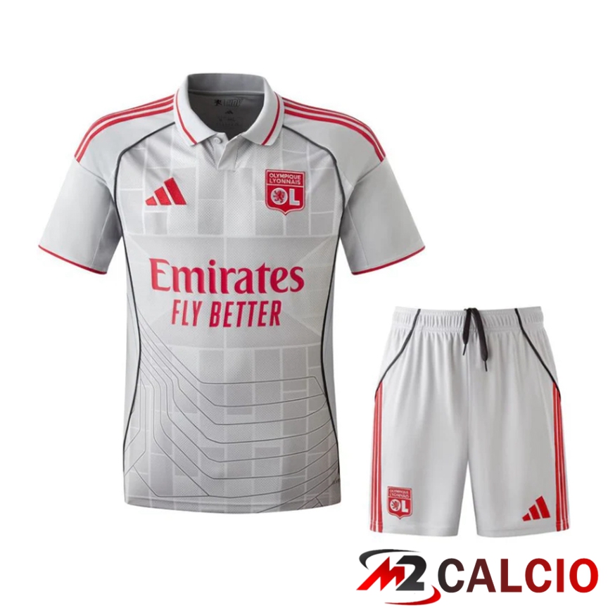 Maglie Calcio Personalizzate,Tute Calcio Squadre,Maglia Nazionale Italiana Calcio | Insieme Maglie Calcio Lione OL Terza + Pantaloncini 2025/2026