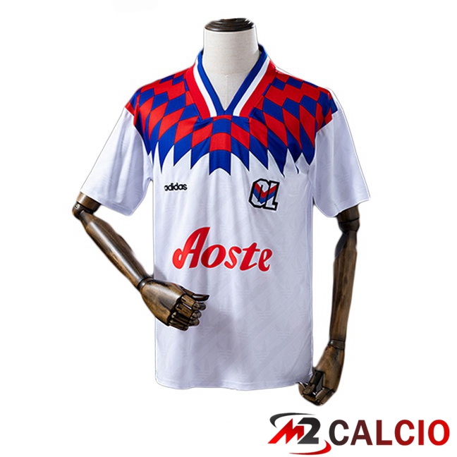 Maglie Calcio Personalizzate,Tute Calcio Squadre,Maglia Nazionale Italiana Calcio | Maglie Calcio Lione OL Retro Prima Edizione Speciale Bianco 1995-1996