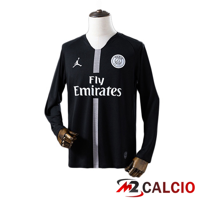 Maglie Calcio Personalizzate,Tute Calcio Squadre,Maglia Nazionale Italiana Calcio | Maglie Calcio Paris PSG Retro Terza Manica Lunga Nero 2018-2019