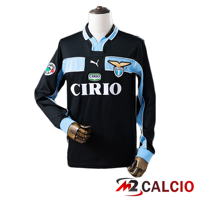 Maglie Calcio Personalizzate,Tute Calcio Squadre,Maglia Nazionale Italiana Calcio | Maglie Calcio SS Lazio Retro Seconda Manica Lunga Nero 1998-2000