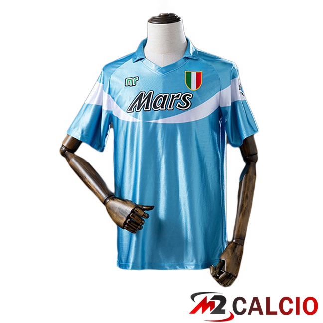 Maglie Calcio Personalizzate,Tute Calcio Squadre,Maglia Nazionale Italiana Calcio | Maglie Calcio SSC Napoli Retro Prima Édition Speciale Blu 1990-1991