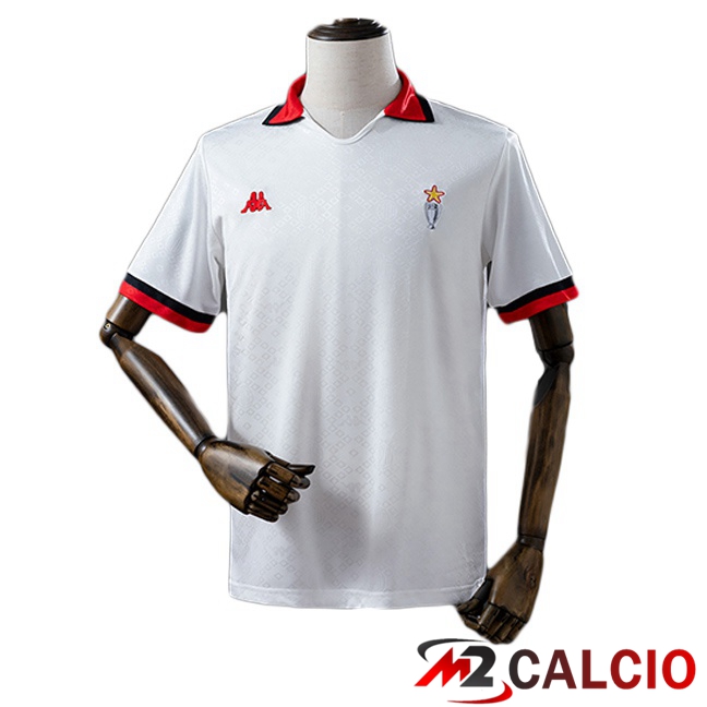 Maglie Calcio Personalizzate,Tute Calcio Squadre,Maglia Nazionale Italiana Calcio | Maglie Calcio AC Milan Retro Edizione Speciale Bianco 1989-1990