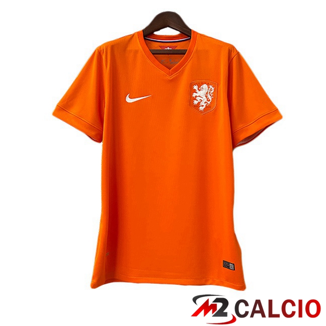 Maglie Calcio Personalizzate,Tute Calcio Squadre,Maglia Nazionale Italiana Calcio | Maglie Calcio Paesi Bassi Retro Prima Arancia 2014