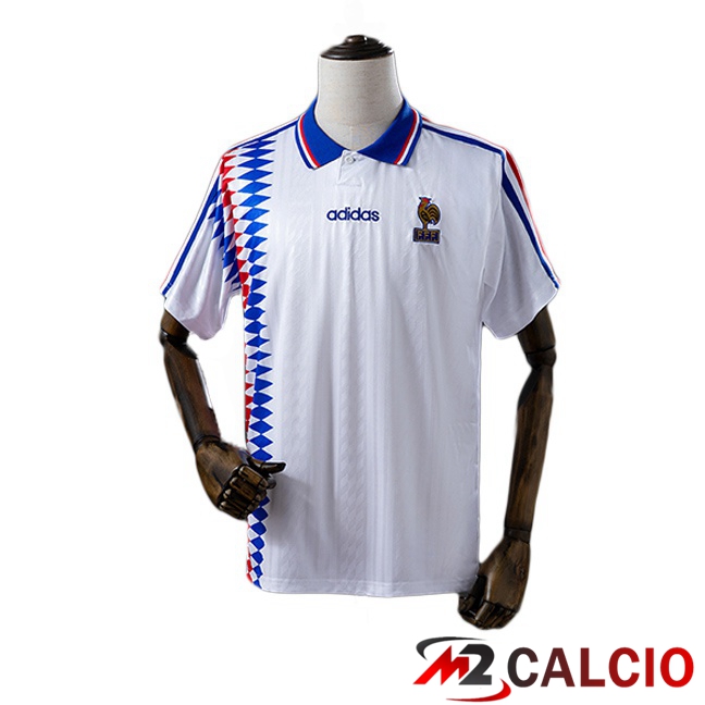 Maglie Calcio Personalizzate,Tute Calcio Squadre,Maglia Nazionale Italiana Calcio | Maglie Calcio Francia Retro Seconda Bianco 1994