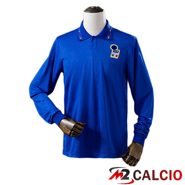 Maglie Calcio Personalizzate,Tute Calcio Squadre,Maglia Nazionale Italiana Calcio | Maglie Calcio Italia Retro Prima Manica Lunga Blu 1994