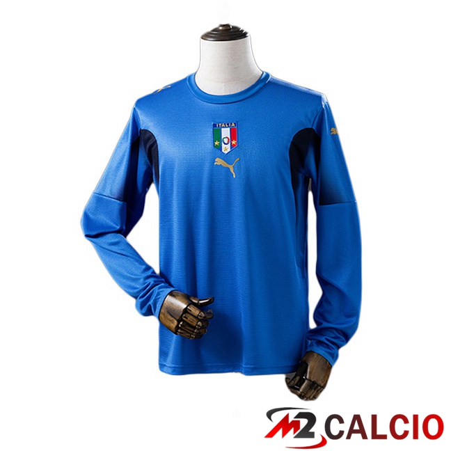 Maglie Calcio Personalizzate,Tute Calcio Squadre,Maglia Nazionale Italiana Calcio | Maglie Calcio Italia Retro Prima Manica Lunga Blu 2006