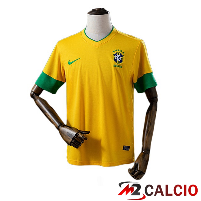 Maglie Calcio Personalizzate,Tute Calcio Squadre,Maglia Nazionale Italiana Calcio | Maglie Calcio Brasile Retro Prima Giallo 2012