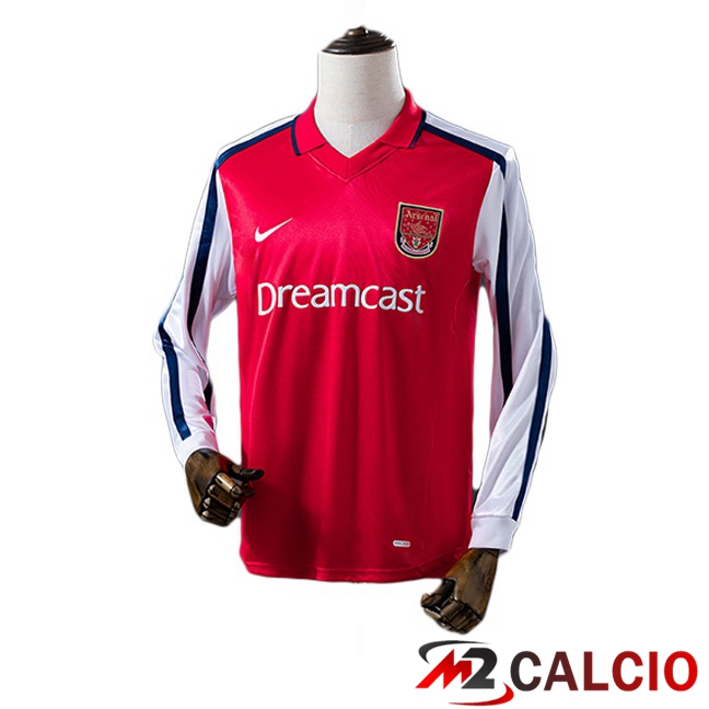 Maglie Calcio Personalizzate,Tute Calcio Squadre,Maglia Nazionale Italiana Calcio | Maglie Calcio Arsenal Retro Prima Manica Lunga Rosso 2001-2002