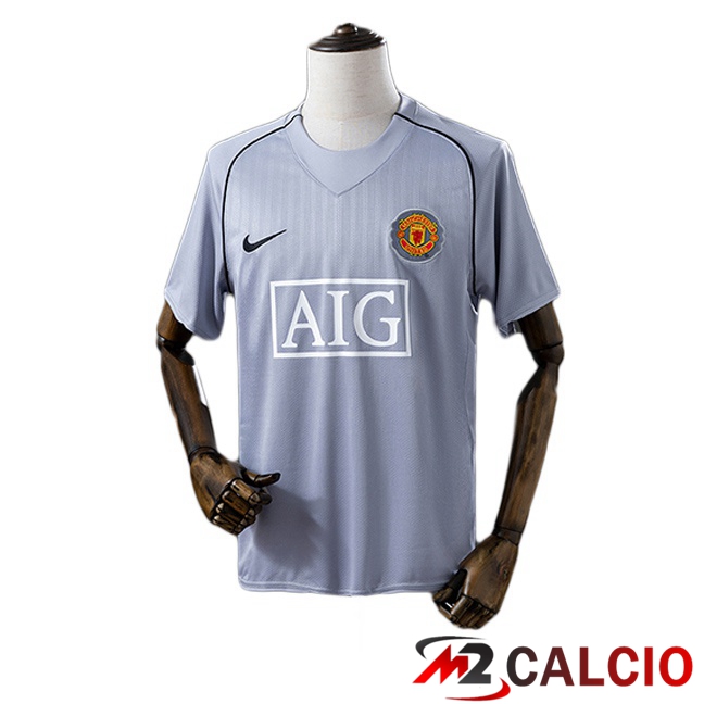 Maglie Calcio Personalizzate,Tute Calcio Squadre,Maglia Nazionale Italiana Calcio | Maglie Calcio Manchester United Retro Portiere Grigio 2007-2008