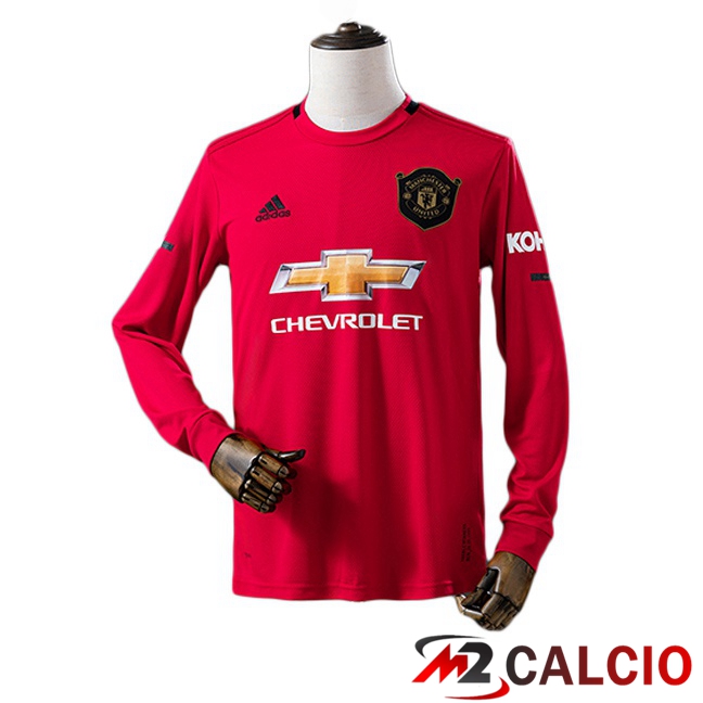 Maglie Calcio Manchester United Retro Prima Manica Lunga Rosso 2019-2020