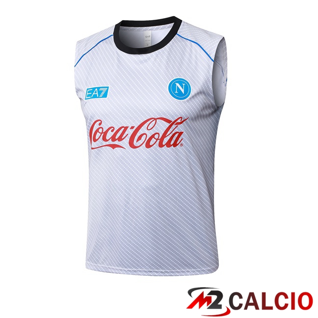 Maglie Calcio Personalizzate,Tute Calcio Squadre,Maglia Nazionale Italiana Calcio | Canotta Allenamento SSC Napoli Bianco 2025/2026