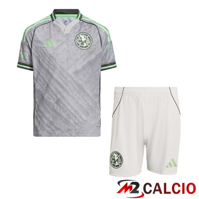 Maglie Calcio Personalizzate,Tute Calcio Squadre,Maglia Nazionale Italiana Calcio | Maglie Calcio Club America Bambino Terza Grigio 2025/2026