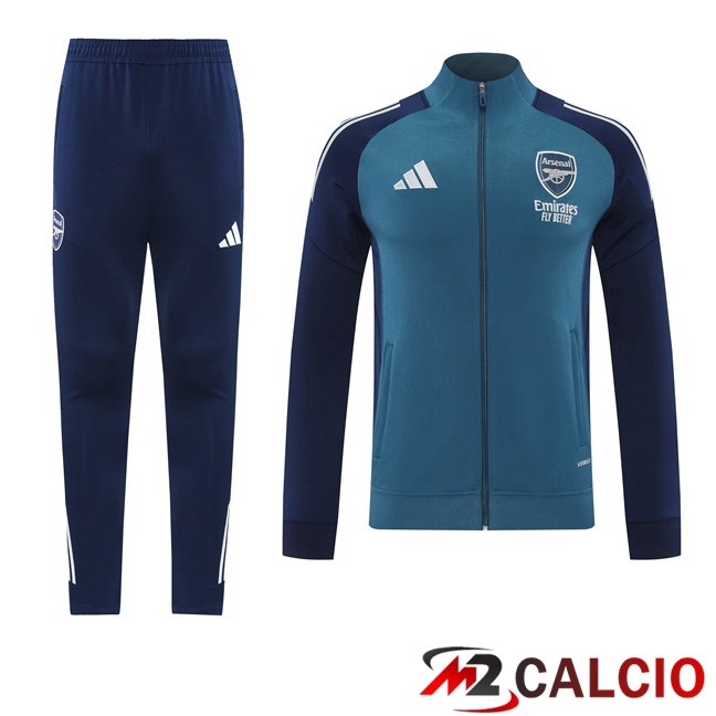 Maglie Calcio Personalizzate,Tute Calcio Squadre,Maglia Nazionale Italiana Calcio | Insieme Tuta Calcio - Giacca Arsenal Blu 2025/2026