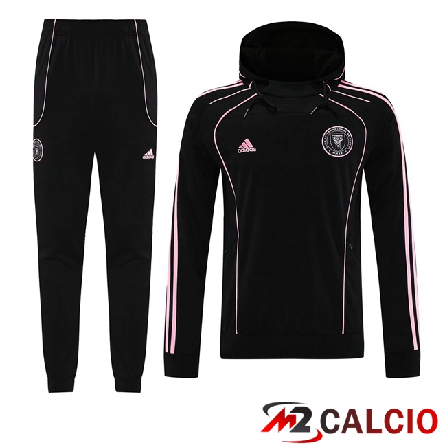 Maglie Calcio Personalizzate,Tute Calcio Squadre,Maglia Nazionale Italiana Calcio | Tuta Calcio - Felpa Con Cappuccio Inter Miami CF Nero 2025/2026