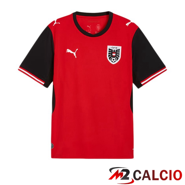 Maglie Calcio Personalizzate,Tute Calcio Squadre,Maglia Nazionale Italiana Calcio | Maglie Calcio Austria Prima Rosso Nero 2026/2027