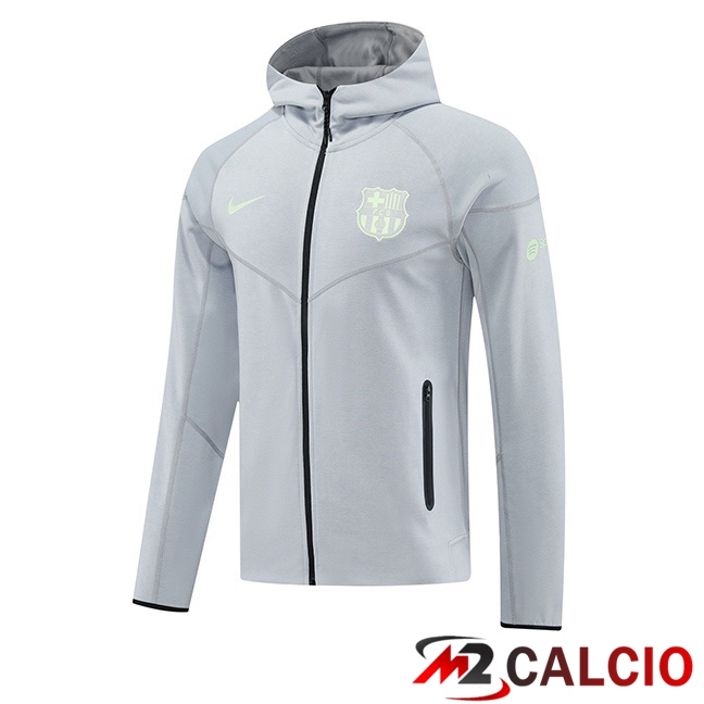 Maglie Calcio Personalizzate,Tute Calcio Squadre,Maglia Nazionale Italiana Calcio | Felpa Con Cappuccio FC Barcellona Grigio 2025/2026