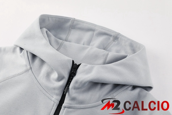 Tuta Calcio - Felpa Con Cappuccio FC Barcellona Grigio 2025/2026