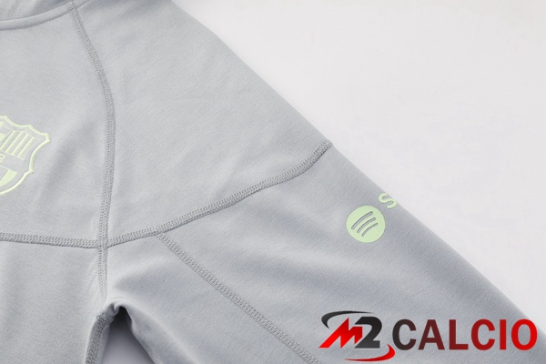 Tuta Calcio - Felpa Con Cappuccio FC Barcellona Grigio 2025/2026