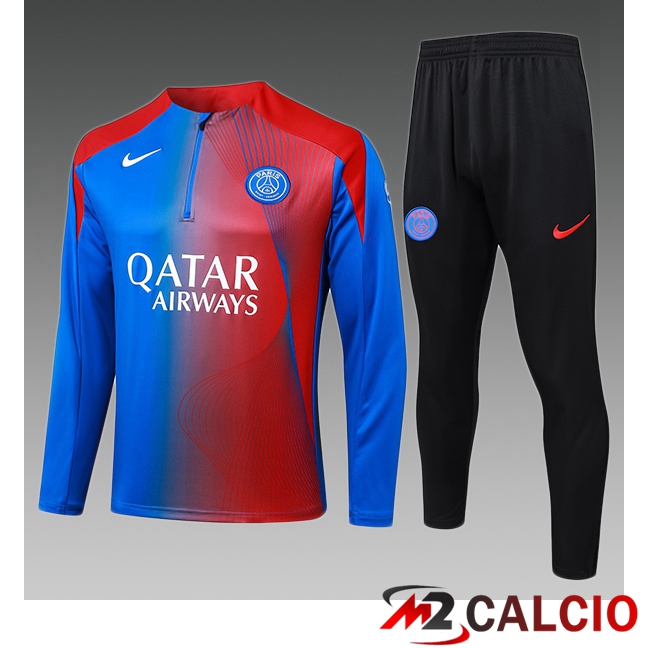 Maglie Calcio Personalizzate,Tute Calcio Squadre,Maglia Nazionale Italiana Calcio | Insieme Tuta Calcio Paris PSG Bambino Blu Rosso 2025/2026