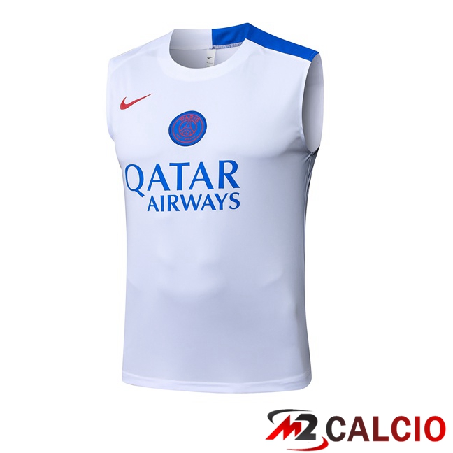 Maglie Calcio Personalizzate,Tute Calcio Squadre,Maglia Nazionale Italiana Calcio | Canotta Allenamento Paris PSG Bianco 2025/2026