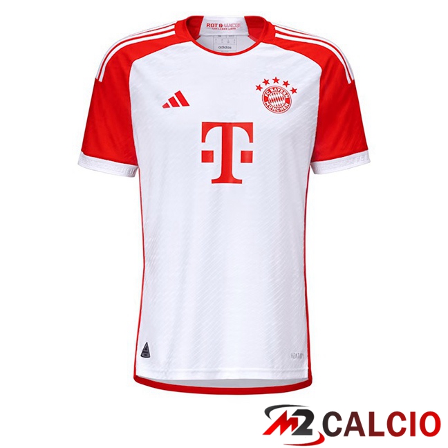 Maglie Calcio Personalizzate,Tute Calcio Squadre,Maglia Nazionale Italiana Calcio | Maglie Calcio Bayern Monaco Retro Prima Bianco Rosso 2023-2024