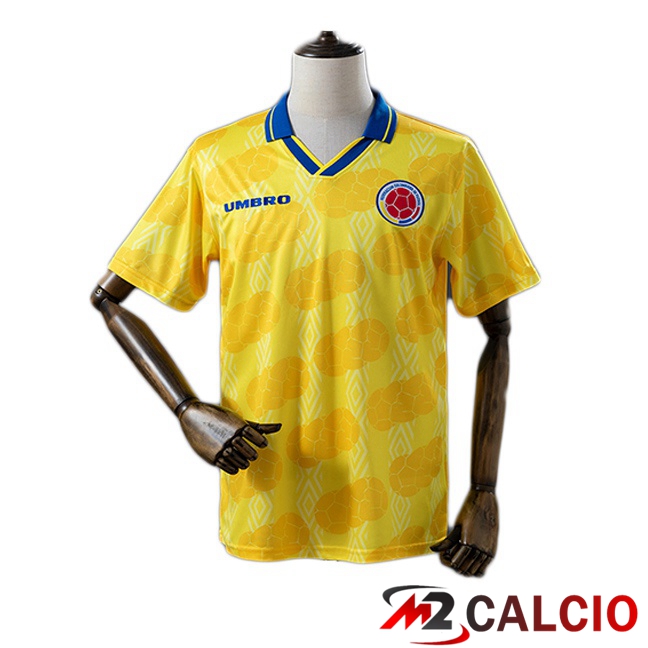 Maglie Calcio Personalizzate,Tute Calcio Squadre,Maglia Nazionale Italiana Calcio | Maglie Calcio Colombia Retro Prima Giallo 1994