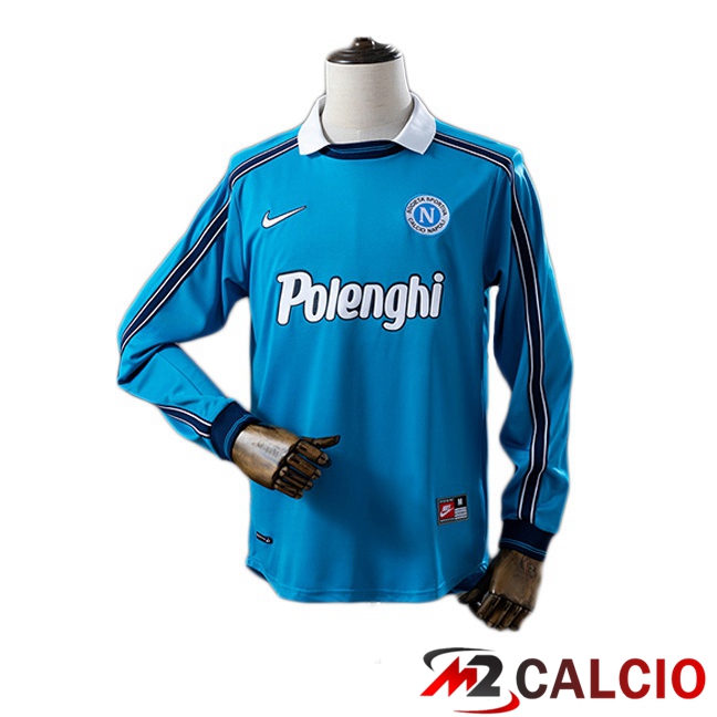 Maglie Calcio Personalizzate,Tute Calcio Squadre,Maglia Nazionale Italiana Calcio | Maglie Calcio SSC Napoli Retro Prima Manica Lunga Blu 1998-1999