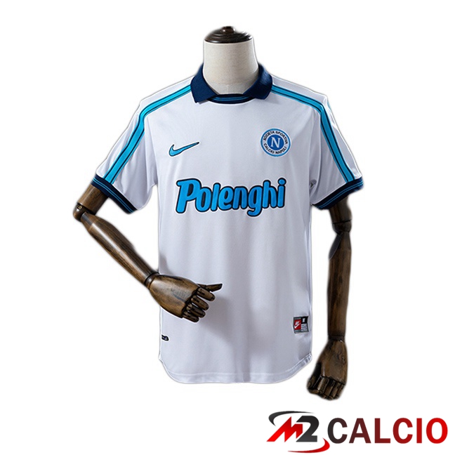 Maglie Calcio Personalizzate,Tute Calcio Squadre,Maglia Nazionale Italiana Calcio | Maglie Calcio SSC Napoli Retro Seconda Bianco 1998-1999