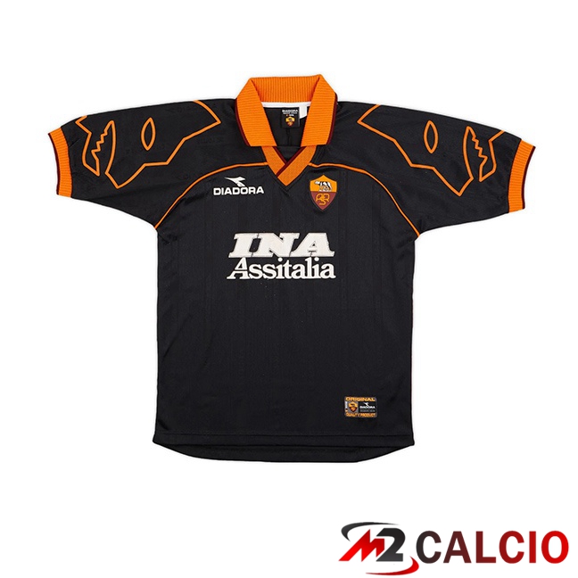 Maglie Calcio Personalizzate,Tute Calcio Squadre,Maglia Nazionale Italiana Calcio | Maglie Calcio AS Roma Retro Terza Nero 1999-2000