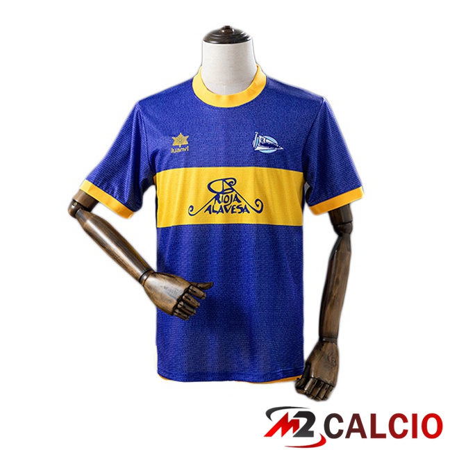 Maglie Calcio Personalizzate,Tute Calcio Squadre,Maglia Nazionale Italiana Calcio | Maglie Calcio Deportivo Alaves Retro UEFA Cup Final Blu 2000-2001