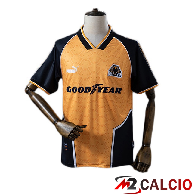 Maglie Calcio Personalizzate,Tute Calcio Squadre,Maglia Nazionale Italiana Calcio | Maglie Calcio Wolves Retro Prima Giallo 1996-1998